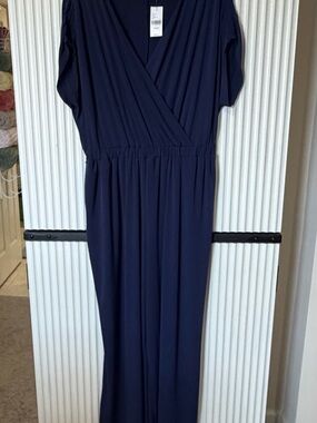 Lane Bryant Navy Wrap Maxi Dress